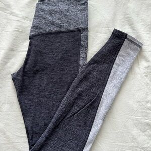 Fabletics Heatherflex Charcoal and Light Gray Leggings